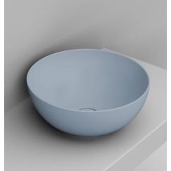 Ceramica Dolomite Noemi lavabo 44x44 cm circular sobre encimera azul mate D310671