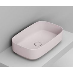 Ceramica Dolomite Noemi lavabo 62x38 cm rectangular sobre encimera rosa mate D311065