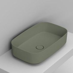 Ceramica Dolomite Noemi lavabo 62x38 cm rectangular sobre encimera verde mate D311075