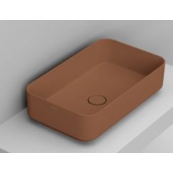 Ceramica Dolomite Noemi lavabo 60x36 cm rectangular sobre encimera marrón/beige mate D311161