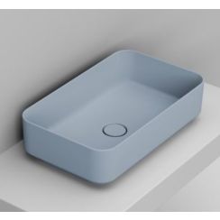 Ceramica Dolomite lavabo 60x36 cm rectangular sobre encimera azul mate D311171