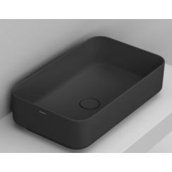 Ceramica Dolomite Noemi lavabo 60x36 cm rectangular sobre encimera negro mate D311181