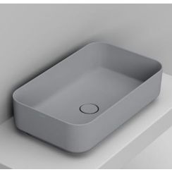 Ceramica Dolomite Noemi lavabo 64x38.5 cm rectangular sobre encimera gris/piedra mate D311245