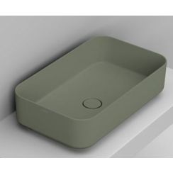 Ceramica Dolomite Noemi lavabo 64x38.5 cm rectangular sobre encimera verde D311275
