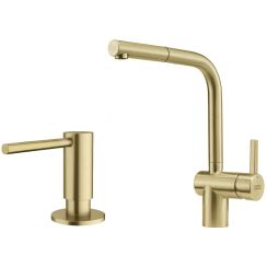 Conjunto grifo de cocina Franke Atlas 115.0681.242, dispensador de líquidos Franke Atlas 112.0717.105