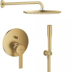 Conjunto brazo de ducha con efecto lluvia Grohe Rainshower 26066GN0, grifo de bañera y ducha Grohe Lineare 24064GN1, 26658GN0, 27400GN0, 28362GL1