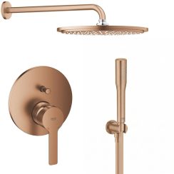 Conjunto brazo de ducha con efecto lluvia Grohe Rainshower 26066DL0, grifo de bañera y ducha Grohe Lineare 24064DL1, 26658DL0, 27400DL0, 28388DA1