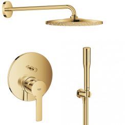 Conjunto brazo de ducha con efecto lluvia Grohe Rainshower 26558GL0, grifo de bañera y ducha Grohe Lineare 24064GL1, 26658GL0, 27400GL0, 28362GL1
