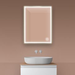 Oltens Nordlis espejo 60x80 cm rectangular con iluminación con lámina calefactora 64105510