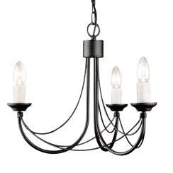 Elstead Lighting Carisbrooke lámpara colgante 3x60 W negro CB3-BLACK