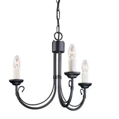 Elstead Lighting Chartwell lámpara colgante 3x60 W negro CH3-BLACK