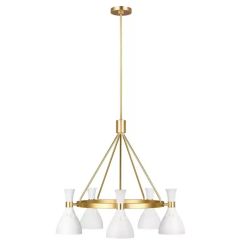 Elstead Lighting Joan lámpara colgante 5x60 W blanco-latón FE-JOAN5-MW
