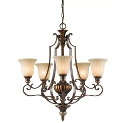 Elstead Lighting Kelham Hall lámpara colgante 5x60 W oro-marrón FE-KELHAM-HALL5-UPLT