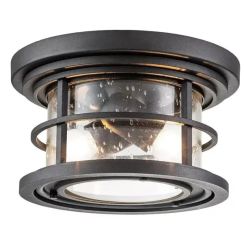 Elstead Lighting Lighthouse plafón exterior 2x60 W negro FE-LIGHTHOUSE-F-BLK