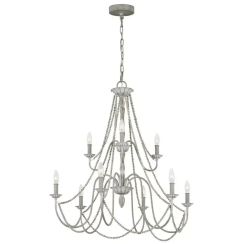 Elstead Lighting Maryville lámpara colgante x60 W gris/gris ceniza FE-MARYVILLE9
