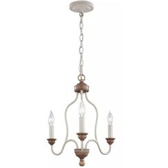 Elstead Lighting Hartsville lámpara colgante 3x40 W blanco-madera FE-HARTSVILLE3