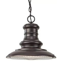 Elstead Lighting Redding Station lámpara colgante 1x60 W marrón FE-REDDING8-M-RB