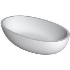 Riho Escala lavabo 55x32 cm oval sobre encimera blanco mate W030001105