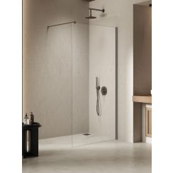 New Trendy Nesta Gunmetal Brushed mampara de ducha walk-in 110 cm gris metálico cepillado/vidrio transparente K-1758
