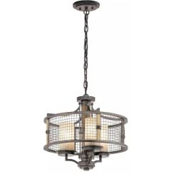 Elstead Lighting Ahrendale lámpara colgante 3x60 W marrón KL-AHRENDALE3