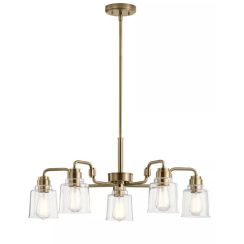 Elstead Lighting Aivian lámpara colgante 5x60 W latón KL-AIVIAN5-WBR