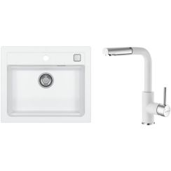 Conjunto fregadero de granito Alveus Atrox 1131991, grifo de cocina Alveus Siros 1129046