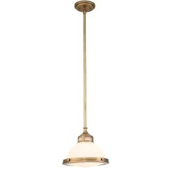 Elstead Lighting Amelia lámpara colgante 1x60 W latón HK-AMELIA-P-S-HB