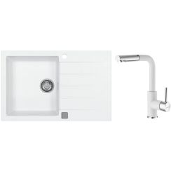 Conjunto fregadero de granito Alveus Cadit 1132022, grifo de cocina Alveus Siros 1129046