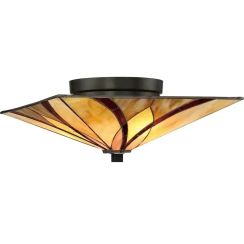 Elstead Lighting Asheville lámpara de techo 2x60 W ámbar-rojo-crema QZ-ASHEVILLE-F