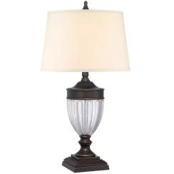 Elstead Lighting Dennison lámpara de sobremesa 1x60 W marrón-crema QZ-DENNISON-PB