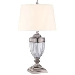 Elstead Lighting Dennison lámpara de sobremesa 1x60 W níquel-crema QZ-DENNISON-PN
