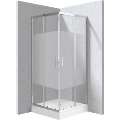 Deante Funkia Evo cabina con plato de ducha 80x80 cm cuadrada cromo brillo/vidrio transparente KYC_Z0E88P