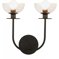 Elstead Lighting Sylvia lámpara de pared 2x40 W negro ALM-SYLVIA-2WB-BK-CL
