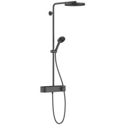 Hansgrohe Pulsify conjunto de ducha a pared con termostato con rociador con efecto lluvia cromo-negro 24221340