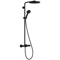 Hansgrohe Pulsify S conjunto de ducha a pared con termostato con rociador con efecto lluvia negro 24236670