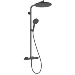 Hansgrohe Raindance Alive S conjunto de ducha a pared con termostato con rociador con efecto lluvia negro 24594340