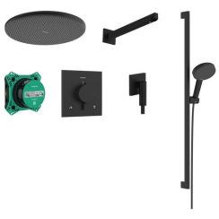 Hansgrohe Raindance Alive Select S conjunto de ducha empotrado con termostato con rociador con efecto lluvia negro 24622670