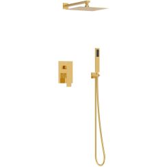 Balneo Cascade conjunto de ducha empotrado con rociador con efecto lluvia oro H0301030607