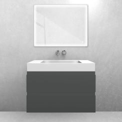 Conjunto lavabo Oltens Stila 40001000, armario Oltens Vernal 60001400