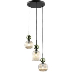 TK Lighting Sophia Green Cognac lámpara colgante 3x10 W verde-marrón 11148