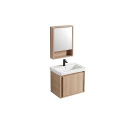 Rea Gama lavabo con mueble y espejo 50 cm marrón REA-M0202