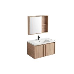 Rea Gama lavabo con mueble y espejo 70 cm marrón REA-M0209