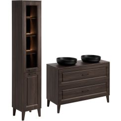 Conjunto armario Comad Dorothy Ristretto DOROTHY RISTRETTO 82-120-46-2S, armario Comad Dorothy Ristretto DOROTHY RISTRETTO 80-40-2D, RIVER 1 BLACK MATT UN 40 ( E-6595 ), RISTRETTO 89-120-46 M