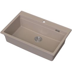 Ruvetti Absol 80 fregadero de granito con bandeja escurridora 76x50 cm beige 3001AB_BE80_W
