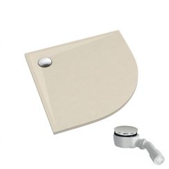 Schedpol Etrusco Cashmere Stone plato de ducha semicircular con sifón 80x80 cm beige 3.463/PK/ST