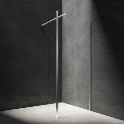 Omnires Marina cabina de ducha walk-in 90x30 cm rectangular cromo brillo/vidrio transparente MA9030CRTR