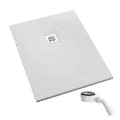 Schedpol Kalait White Stone plato de ducha rectangular 130x100 cm blanco 3.3126/B/ST-M2