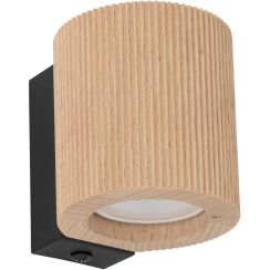 TK Lighting Eve lámpara de pared 1x10 W negro-madera 11443