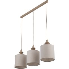 TK Lighting Amura lámpara colgante 3x15 W gris/gris ceniza 11439