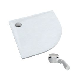 Schedpol Etrusco White Stone plato de ducha semicircular 80x80 cm blanco 3.463/B/ST